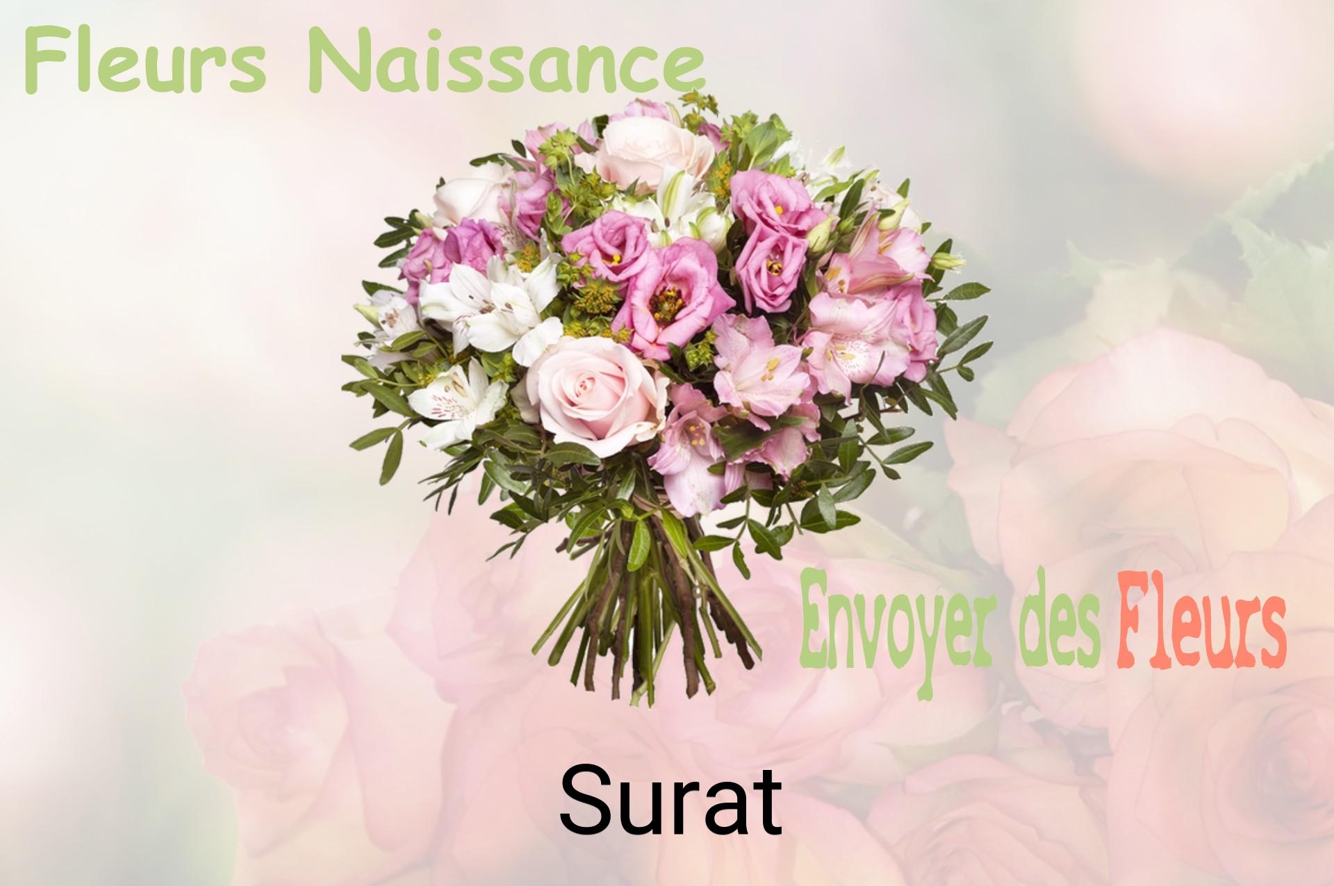 Bouquet de fleurs de naissance livré à Surat
