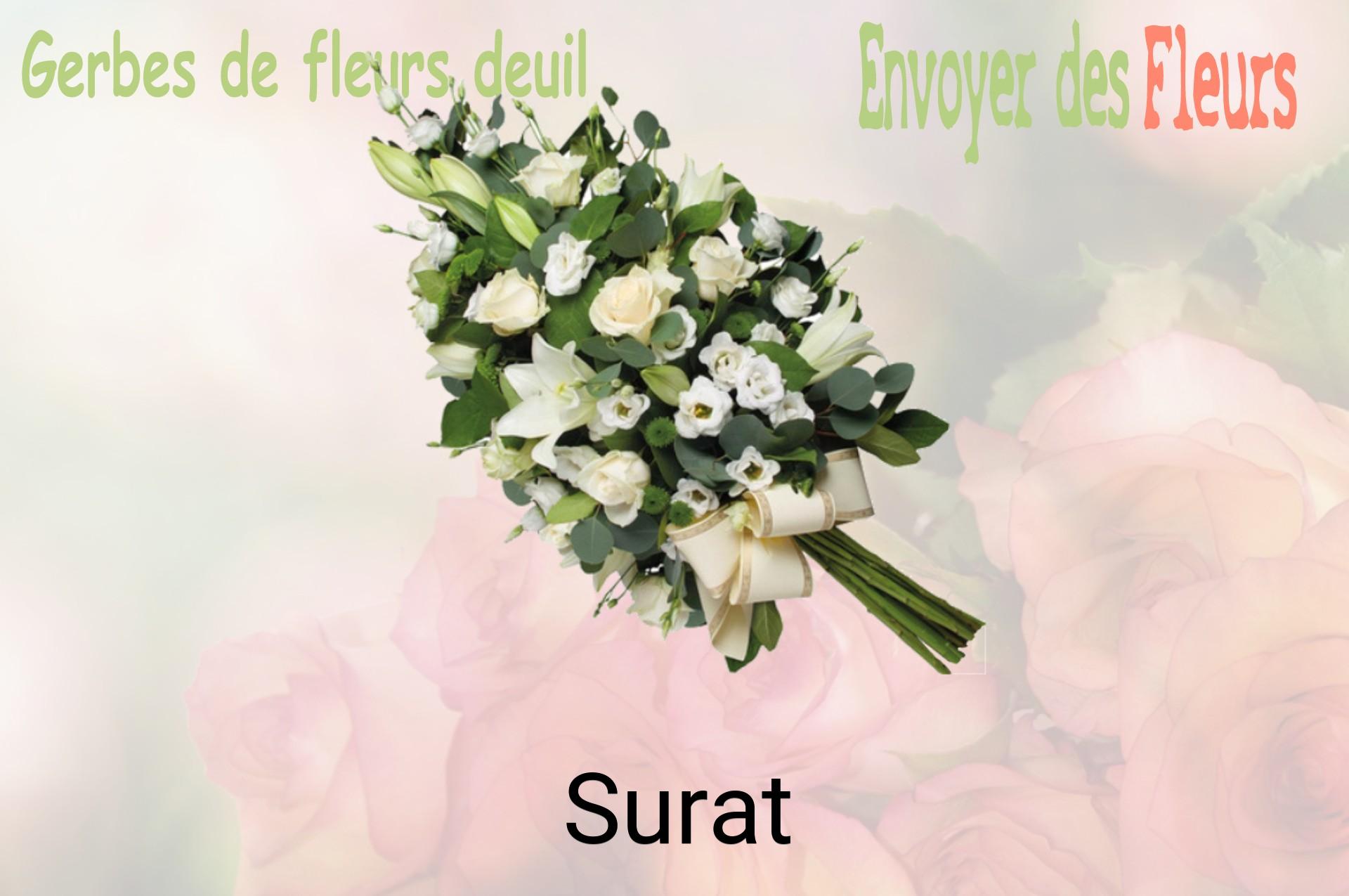 Gerbe de fleurs de deuil livrée à Surat